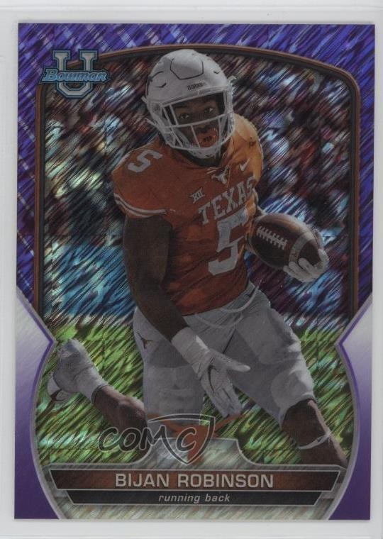 2022 Bowman U Chrome Purple Shimmer Refractor Bijan Robinson #70 1ja4