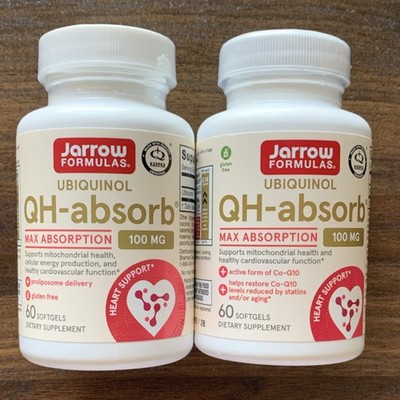 Jarrow Formulas QH-absorb Ubiquinol 100mg Heart Support 60 Softgels Exp 2028 (2)