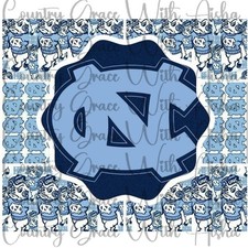 20oz Skinny Tumbler Tarheels UNC Sublimation Transfer Ready To Press