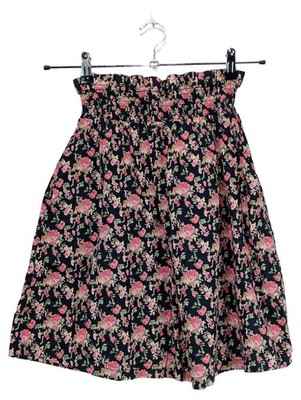 TREND ONE Damen Faltenrock Blumenmuster Gr. M Rosa Schwarz Baumwolle
