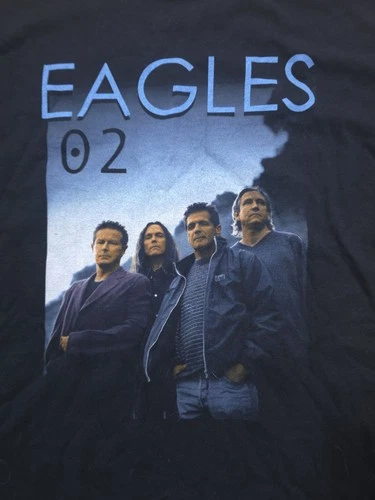 Anvil Eagles Tour T Shirt Mens Large Black Short Sleeve 2002 2000s vintage concert t-shirt, vintage, size L, single stitch, B+ condition