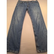 Levis 505 Regular Fit Straight Leg Jeans Mens 36x32 Medium Wash Blue Denim