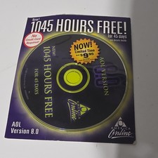 America Online AOL Version 8.0 CD 1045 Hours Free Internet Software Antique