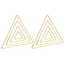 Dream Catcher Rings Set, 2 Set 4 Sizes Triangle Shape Macrame Wreath Hoop, Gold