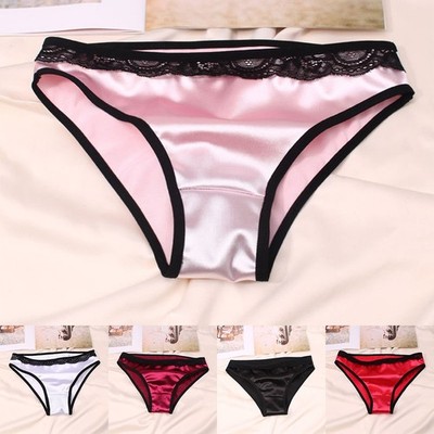 Useful Evening Home Underwear Panties Knicker Satin Sexy Shorts Soft Solid