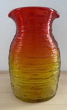 1962 Blenko #6222 Double Spout Carafe STRATA Wayne Husted Tangerine/Amberina