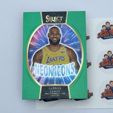 2024-25 Panini Select LeBron James #7 Neon Icon Green Prizm Lakers
