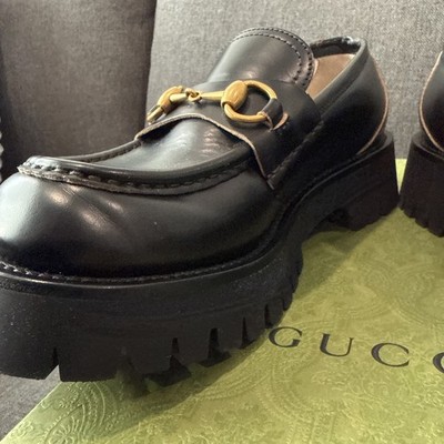 Gucci Horsebit Embroidered Leather Loafers Perfect Condition Size