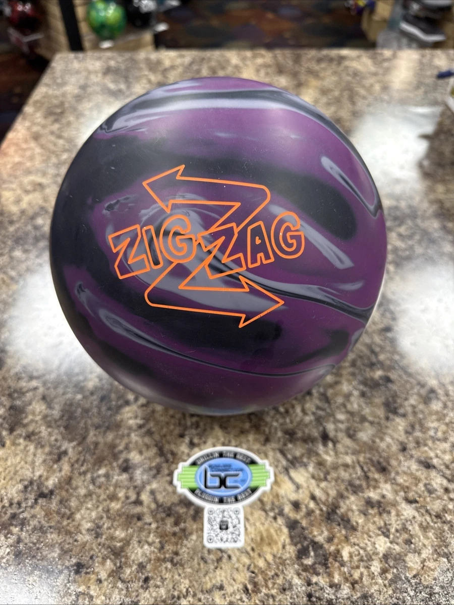 15lb Radical ZIG ZAG Solid Black/Purple/Grey Bowling Ball NEW