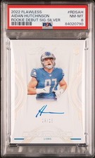 2022 PANINI FLAWLESS RC DEBUT SIGNATURES SILVER AIDAN HUTCHINSON 9/15 PSA 8