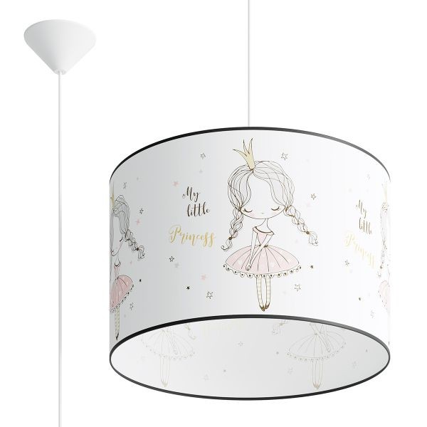 Suspension E27 multicolore Princesse 40 lustre enfant PVC luminaire chambre fille