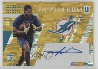 2017 Unparalleled Yellow Wind Chimes 60/149 Raekwon McMillan Rookie Auto RC 9zx