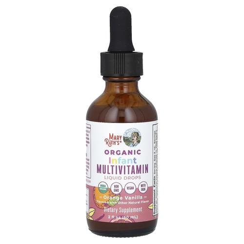Organic Infant Multivitamin Liquid Drops, 6 - 12 Months, Orange Vanilla, 2 fl oz - Picture 3 of 3