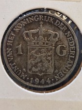 Silver 1944 One Guilder Netherlands