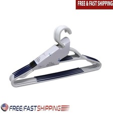 Non-Slip Swivel Neck Plastic Hangers 5 Pack Heavy Duty Clothes Organizer White