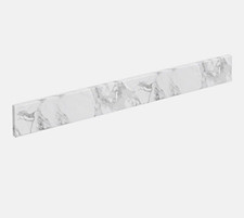 Cubico Cromwell 1200 Upstand 1200 x 60mm 12mm Marble White/Grey rounded corner