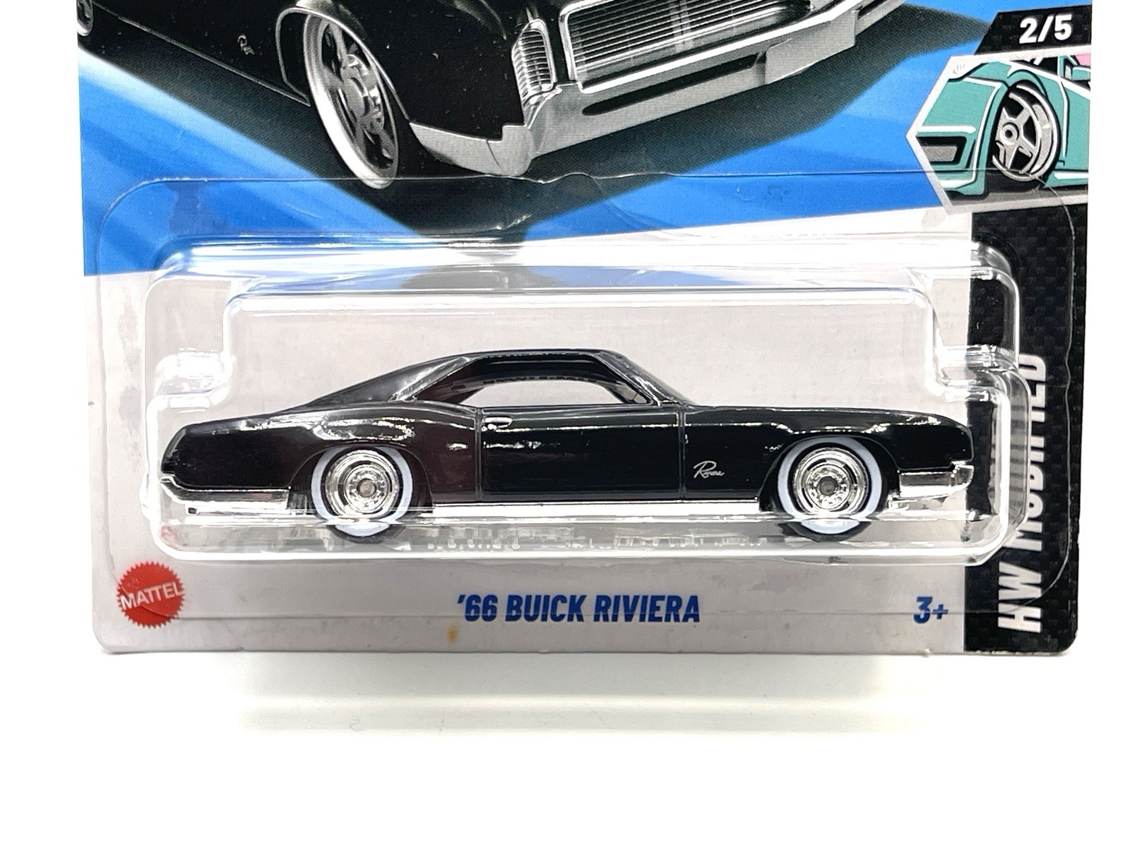 2025 Hot Wheels '66 Buick Riviera #50 (black) SUPER CUSTOM WHEEL SWAP by AEB