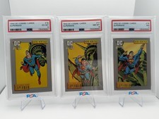 1992 DC Cosmic Cards Superman Hero Heritage PSA 6 7 8 SEQUENTIAL SET 16-18