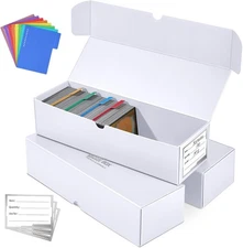 Trading Card Storage Box, 3-Pack·1000 Count Card Storage Box with Dividers