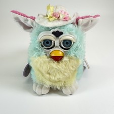 1999 Furby Easter Spring Aqua/Yellow Hat Flower 70-880 Special Limited Edition