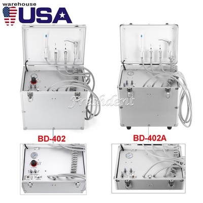 Portable Dental Delivery Unit Rolling Case Air Compressor Suction System 4 Holes