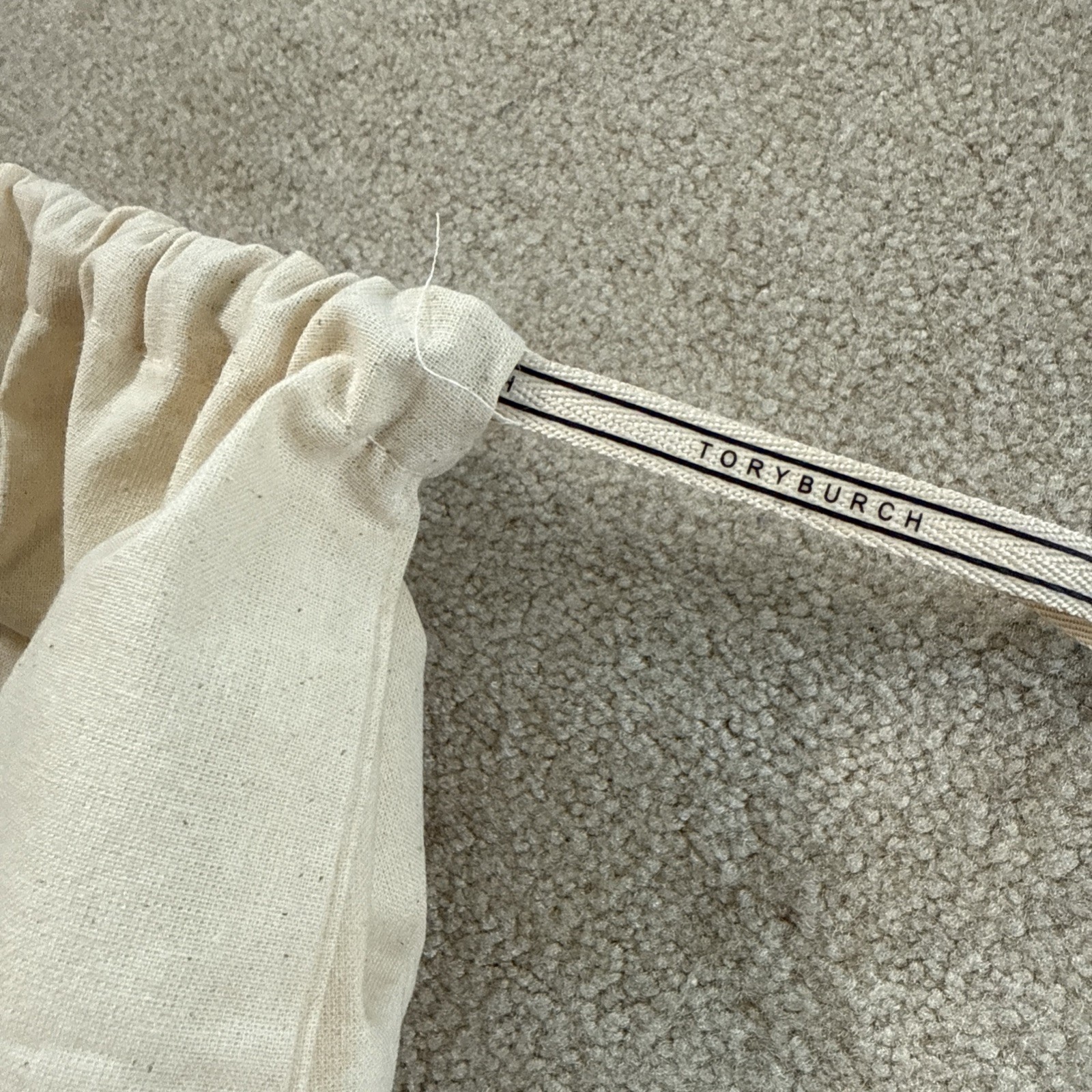 Lot of 2 TORY BURCH 13"x17" Dust Bags Designer Logo Storage Canvas Beige thumbnail 2