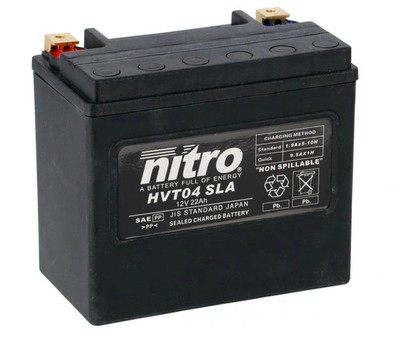 Nitro HVT 04 SLA AGM Gel Batterie 12V 22AH 325A - Einbaufertig (YTX20HL-BS YB...