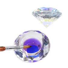 Nail Dappen Dish with Lid, Crystal Glass Nail Monomer Dampen Dish Holder for...