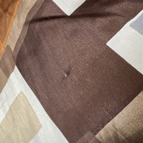 Decorative Brown Throw Pillows Pair 16” Square Cotton Linen Silk Abstract Couch - Picture 10 of 10