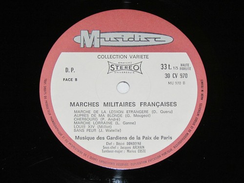 MARCHES MILITAIRES FRANCAISES LP Musique des Gardiens de la Paix FRENCH ARMY VG - Picture 3 of 4