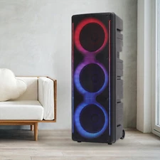 Triple 10" Woofer Bluetooth Speaker Heavy Bass Sound Party System TWS AUX TF Mic