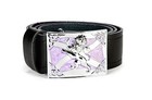 Rampant Lion Saltire Leather Kilt Belt and Buckle MG3 Chrome + Purple