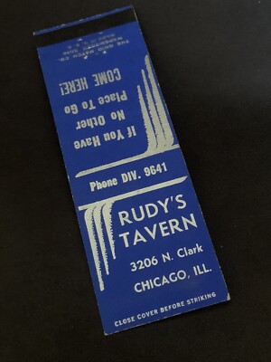 Vintage Illinois Matchbook: “Rudy’s Tavern” Chicago, IL | eBay