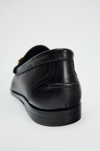 BNWT ZARA Black Leather Loafers with Snaffle Bit Detail Size 6/39 - Picture 6 of 9