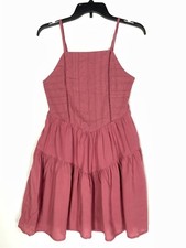 Wild Fable Fit  Flare Dress Small Adjustable Strap Smocked Back Dark Pink
