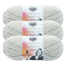  3 Pack Lion Brand Yarn 860-150Z Vanna's Choice Yarn, Pale Grey