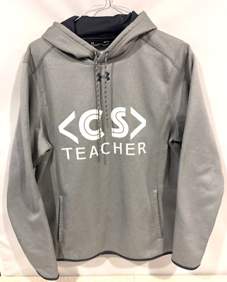 UA Computer Science Teacher in City Schools Gray Hooded Sweatshirt Size M Loose