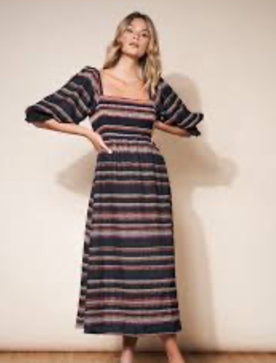 Anthropologie X Anthropologie HUTCH Reva Smocked Midi Dress Sz 2X