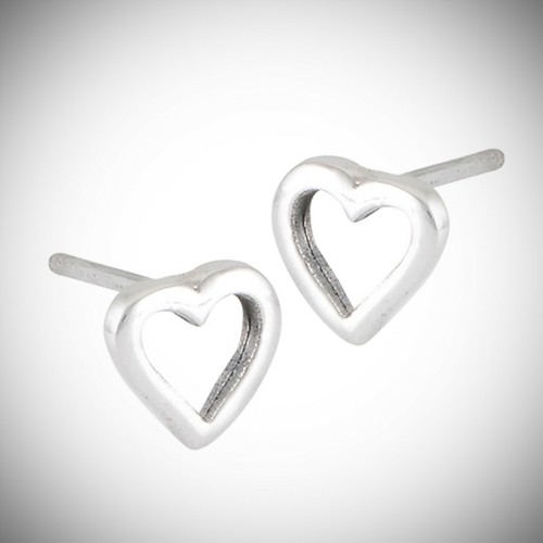 Pendientes de poste a corazón abierto de 8 mm en plata esterlina '925' - ¡Precio reducido! - Imagen 6 de 9