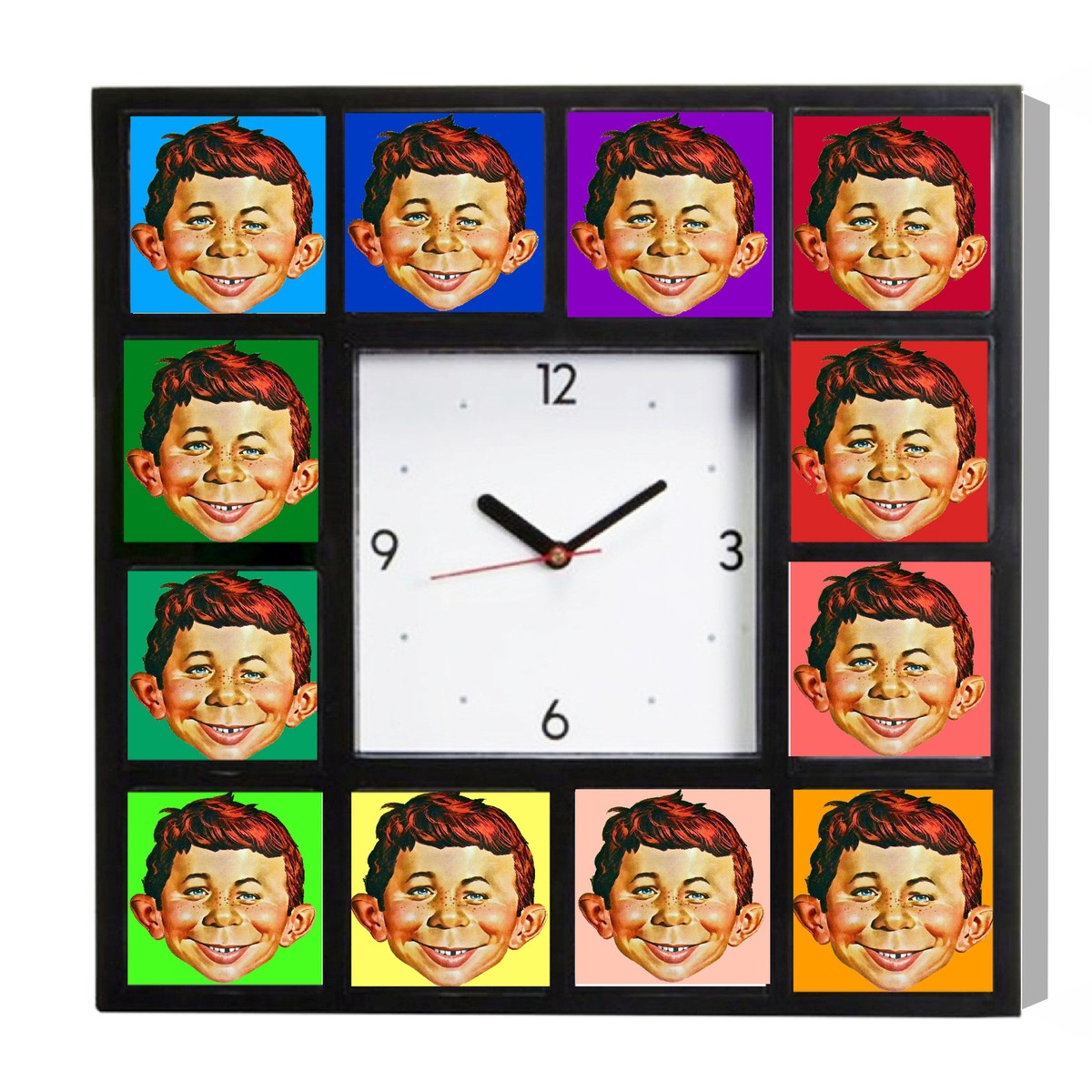 Alfred E. Neuman Mad Magazine Big Square color wheel Clock | eBay