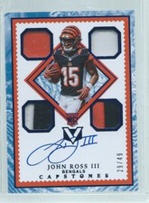 JOHN ROSS III 2017 VERTEX CAPSTONES QUAD COLOR PATCH ONCARD AUTO BLUE RC #D /49