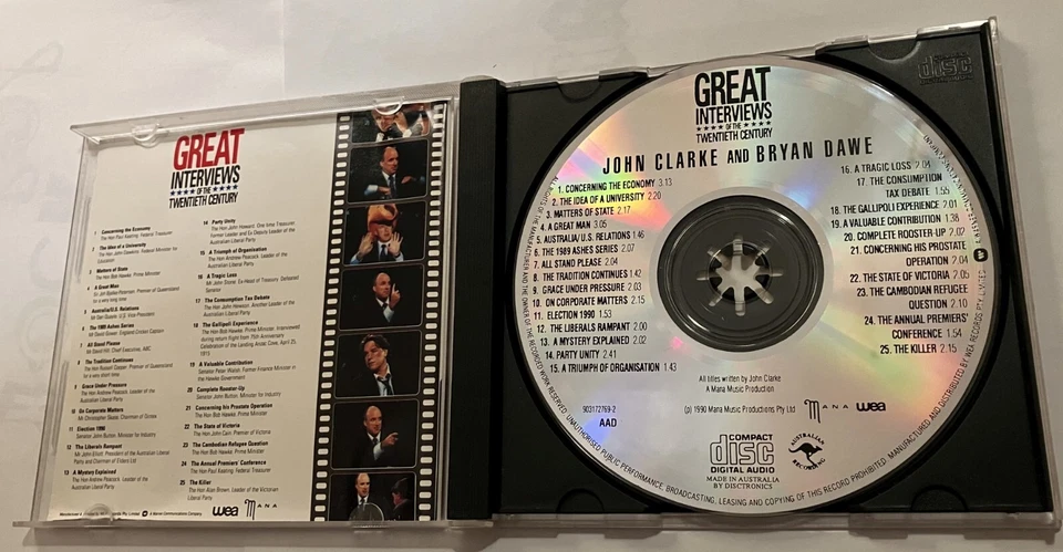 JOHN CLARKE & BRYAN DAWE Great Interviews of the Twentieth Century CD 1990 20th - Image 3 of 3