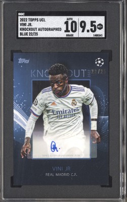 Vini Jr 2022 Topps Knockout UCL Autograph Blue 22/25 SGC 9.5-10 