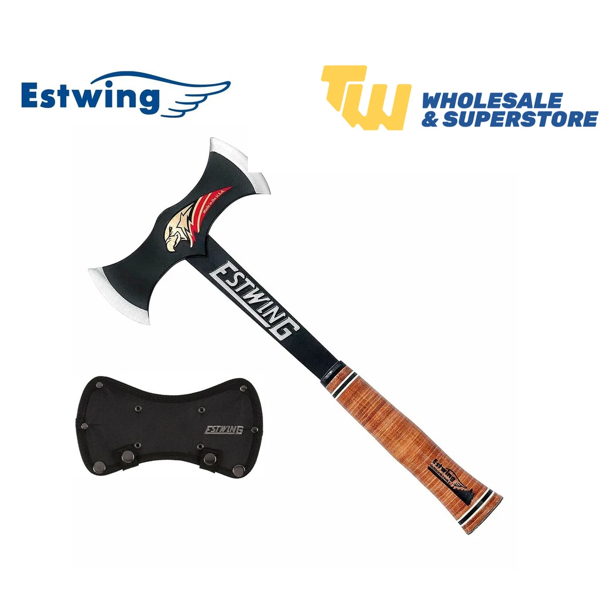 Estwing EDBA Double Bit Axe Sheath 38oz Black Eagle Leather Grip