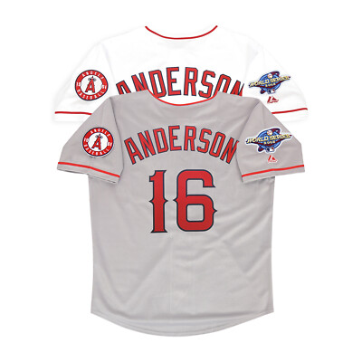 Garret Anderson 2002 Anaheim LA Angels World Series Home & Road Men's Jersey