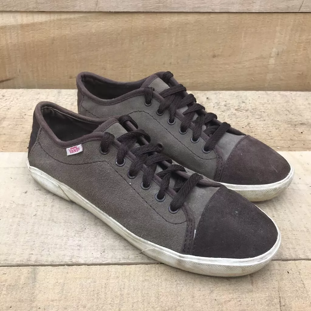 Brown leather cheap vans womens
