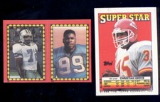 1988 CHRISTIAN OKOYE ED JONES Cowboys Kansas City Chiefs Rookie Sticker Card. rookie card picture