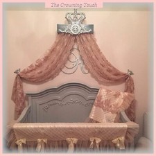 Silver/Pewter Prince/Princess Bed Crown Canopy Set Nursery/Bedroom Color Options