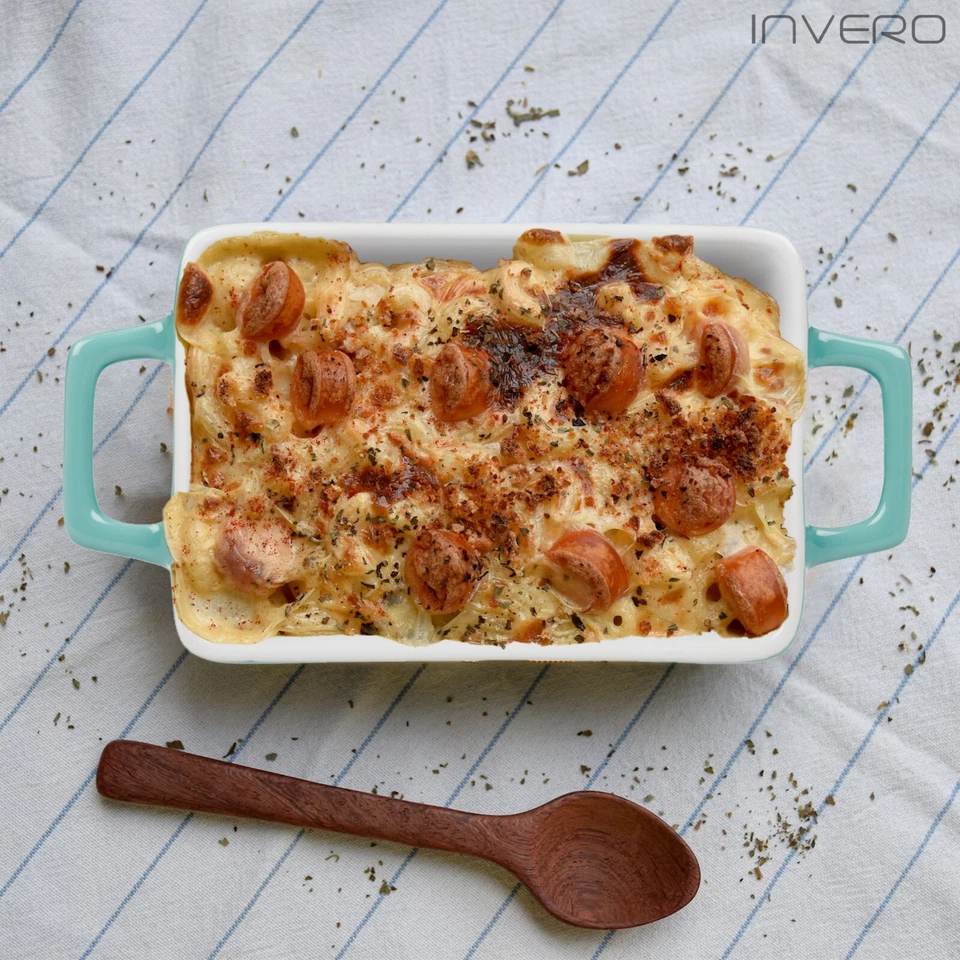 4x Baking Serving Dish Oven to Table Ceramic Mini Stoneware Rectangular Tray Set - Image 3 of 4