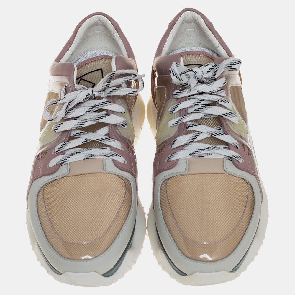 Fendi Multicolor Mesh And Leather Chunky Low Top Sneakers Fendi Multicolor Mesh And Leather Chunky Low Top Sneakers